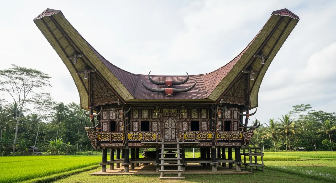 Tongkonan traditional house in Toraja, a unique cultural landmark for tour packages and itineraries.